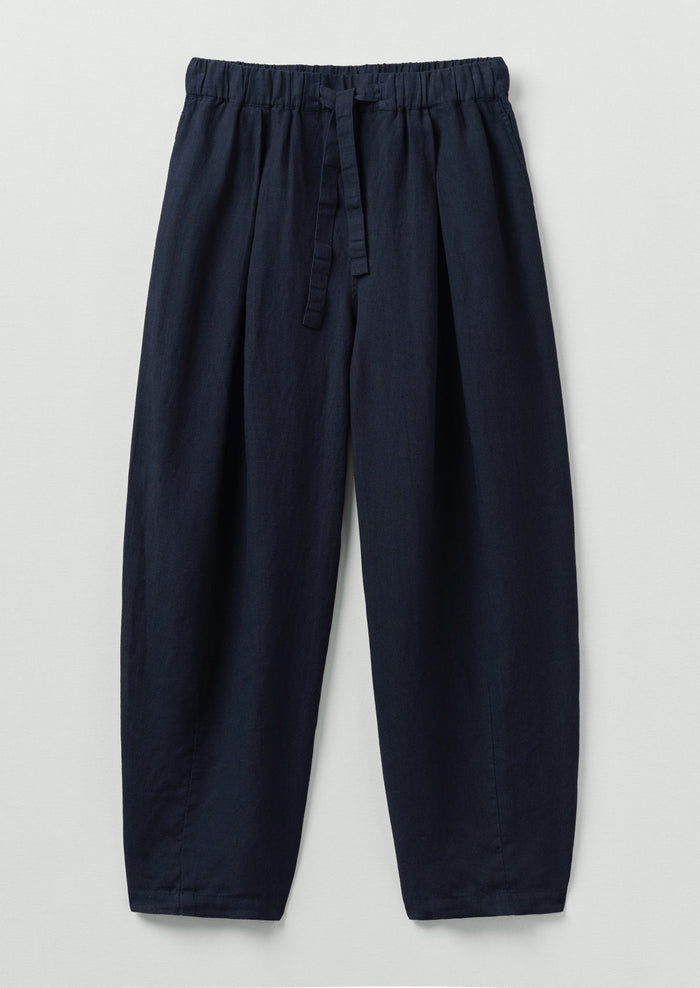 Minako Garment Dyed Linen Pants | Midnight
