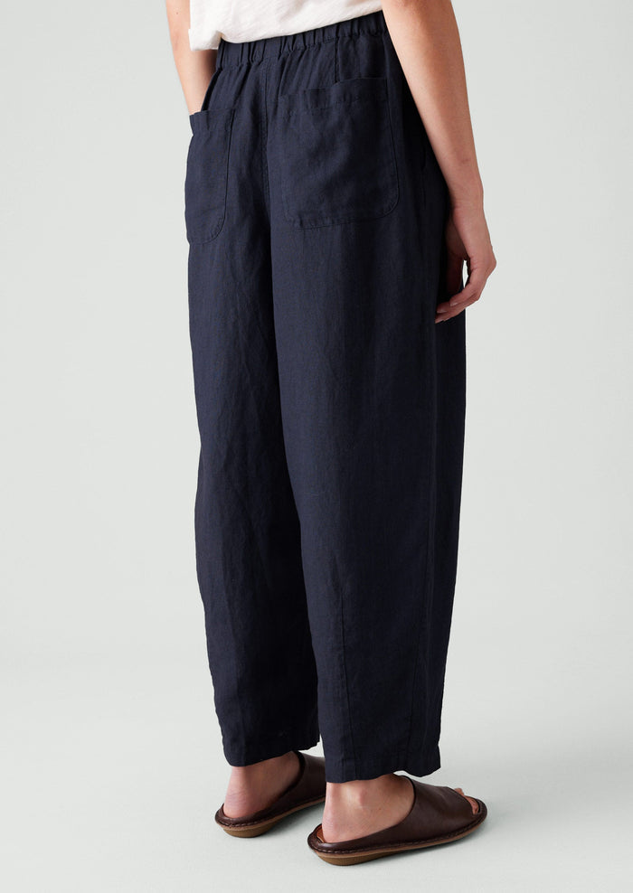 Minako Garment Dyed Linen Pants | Midnight