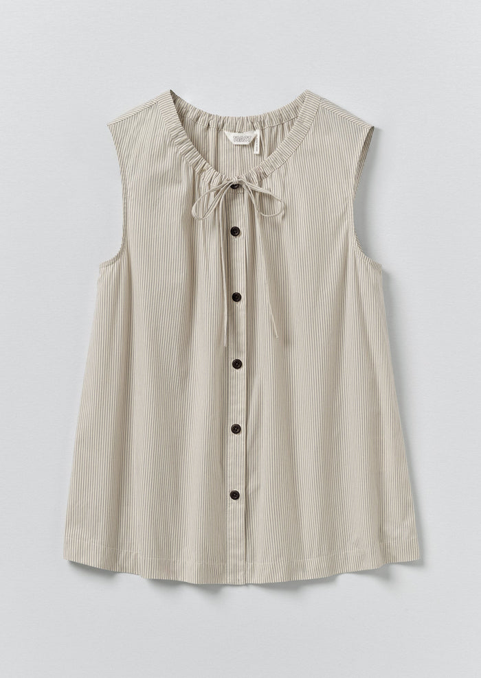 Mini Stripe Cotton Top | Sunwashed Blue