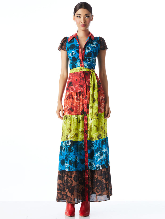 MIRANDA TIERED MAXI DRESS - MULTI