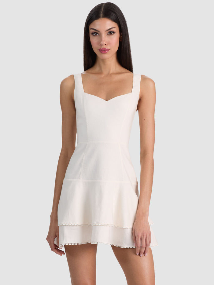 MIRIAM SWEETHEART MINI DRESS - OFF WHITE