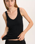 Modal Deep V-Neck Tank - Black