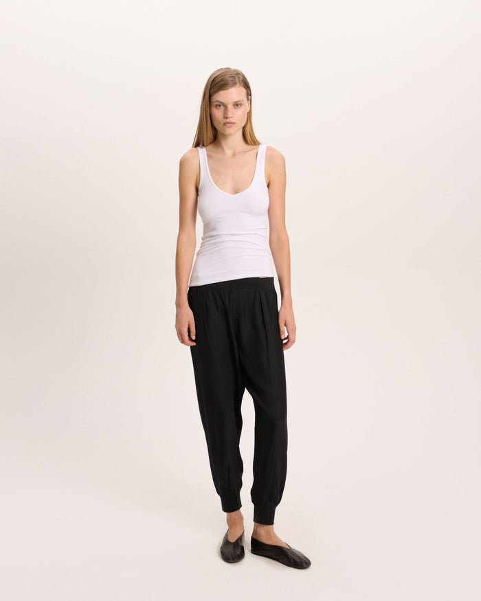 Modal Deep V-Neck Tank - White
