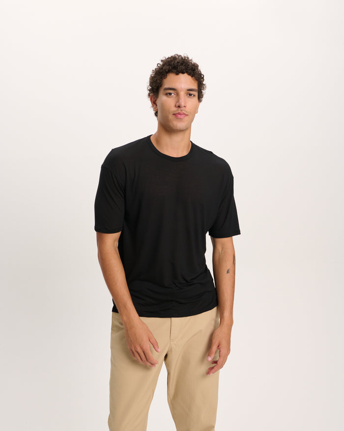 Modal Jersey Crew Neck Tee - Black