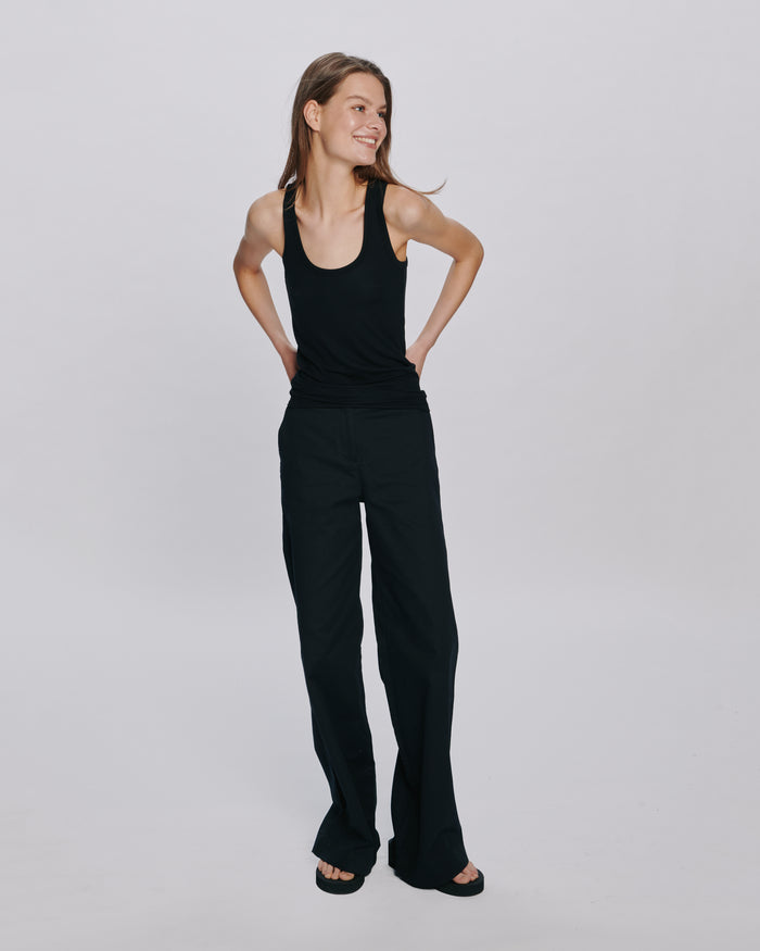 Modal Rib Boy Tank - Black