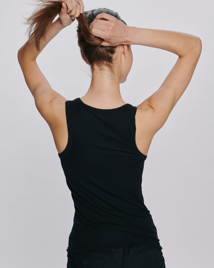 Modal Rib Boy Tank - Black