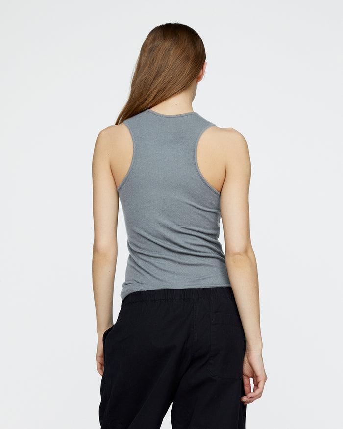 Modal Rib Racer Tank - Medium Heather Grey