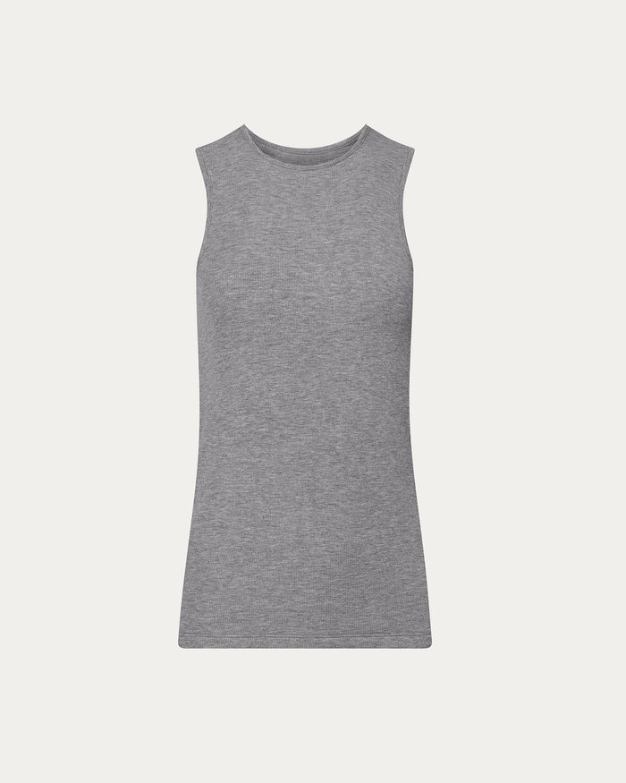 Modal Rib Racer Tank - Medium Heather Grey