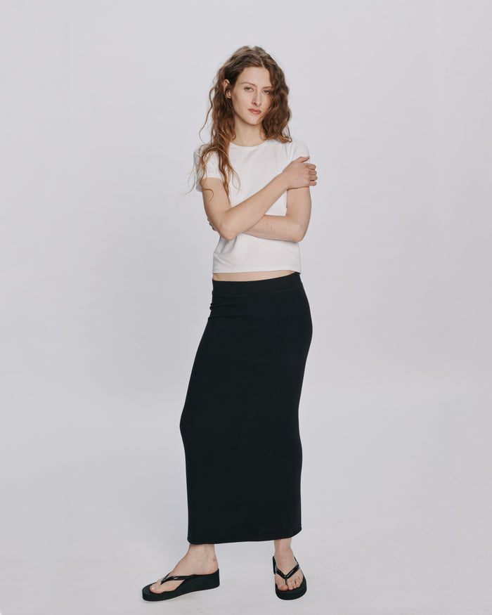 Modal Rib Skirt - Black