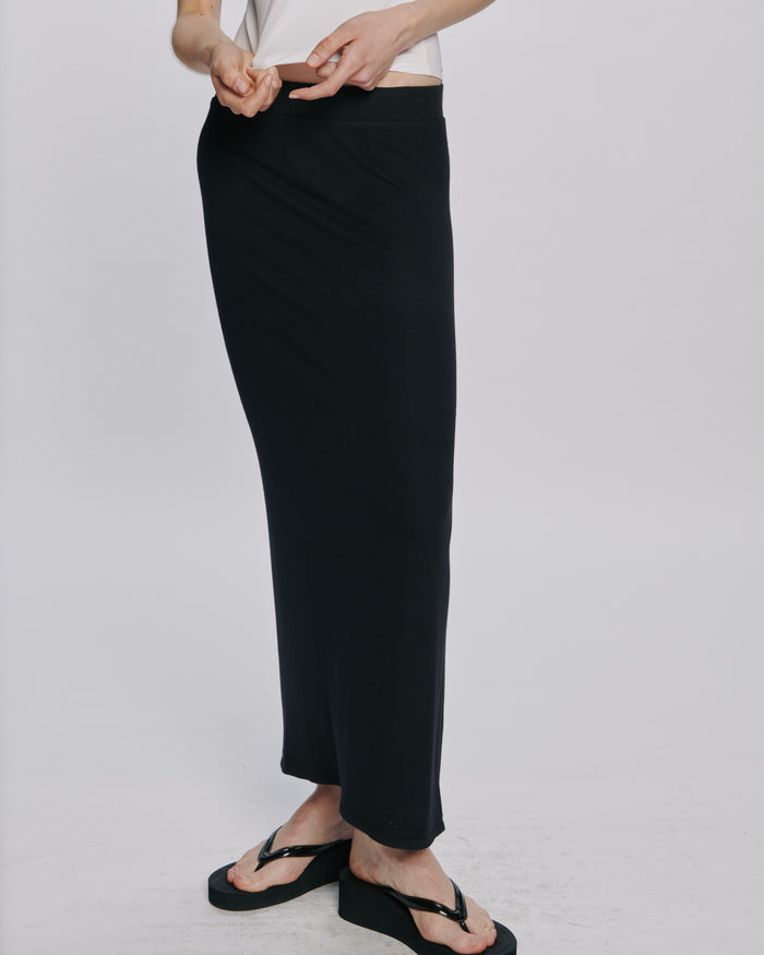 Modal Rib Skirt - Black