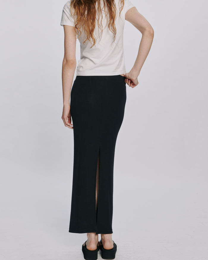 Modal Rib Skirt - Black