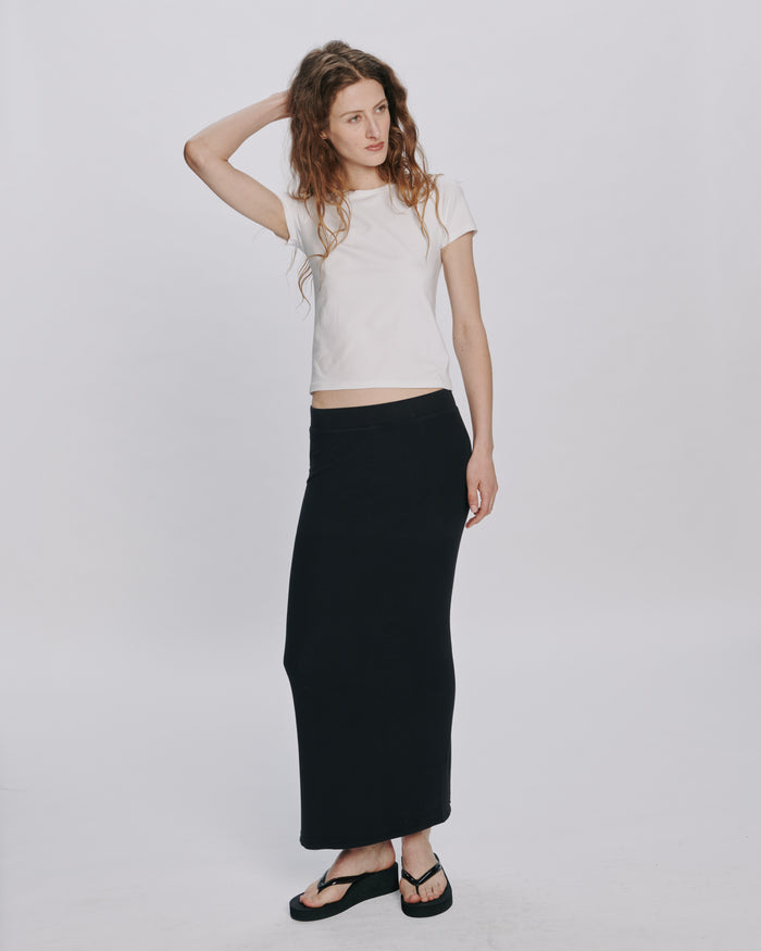 Modal Rib Skirt - Black