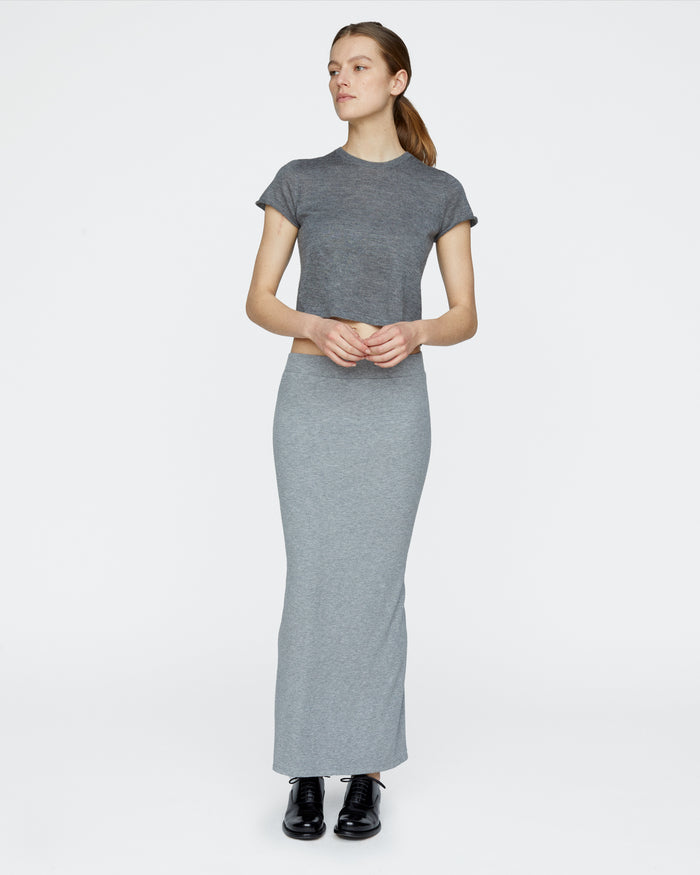 Modal Rib Skirt - Medium Heather Grey