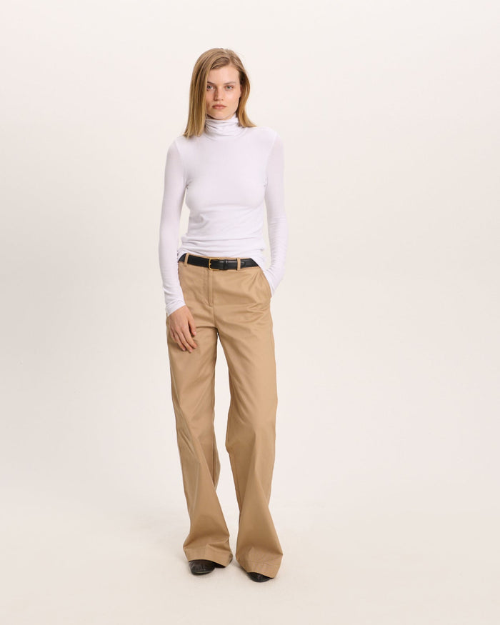 Modal Rib Turtleneck - White