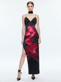 MONIKA MAXI DRESS - PEONY PETALS BRIGHT RUBY