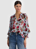 MORANNE BLOUSE - AMERICAN BEAUTY CAROLINA BLUE