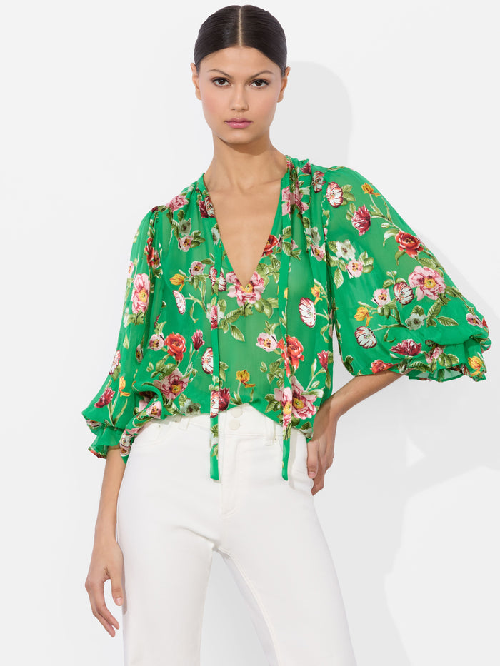 MORANNE BLOUSE - HAMPTONS FLORAL SMALL