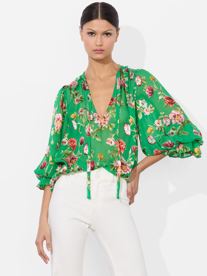 MORANNE BLOUSE - HAMPTONS FLORAL SMALL