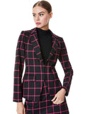 MYA NOTCH COLLAR BLAZER - BLACK/WILD PINK