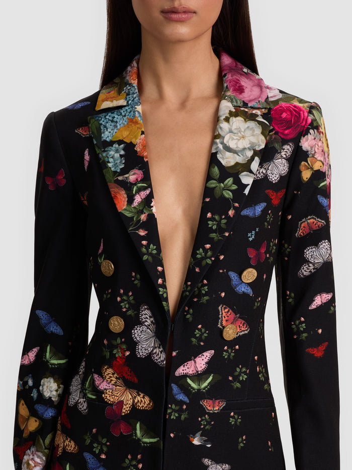 MYA PRINTED BLAZER - SOLAR STRENGTH BLACK
