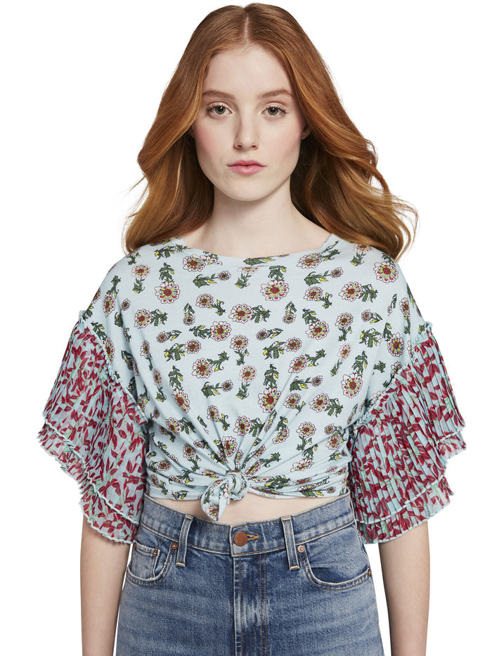 NANCI FLORAL PRINT TEE - DAZED/MULTI