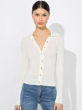 NEALIE RIBBED POLO - SOFT WHITE