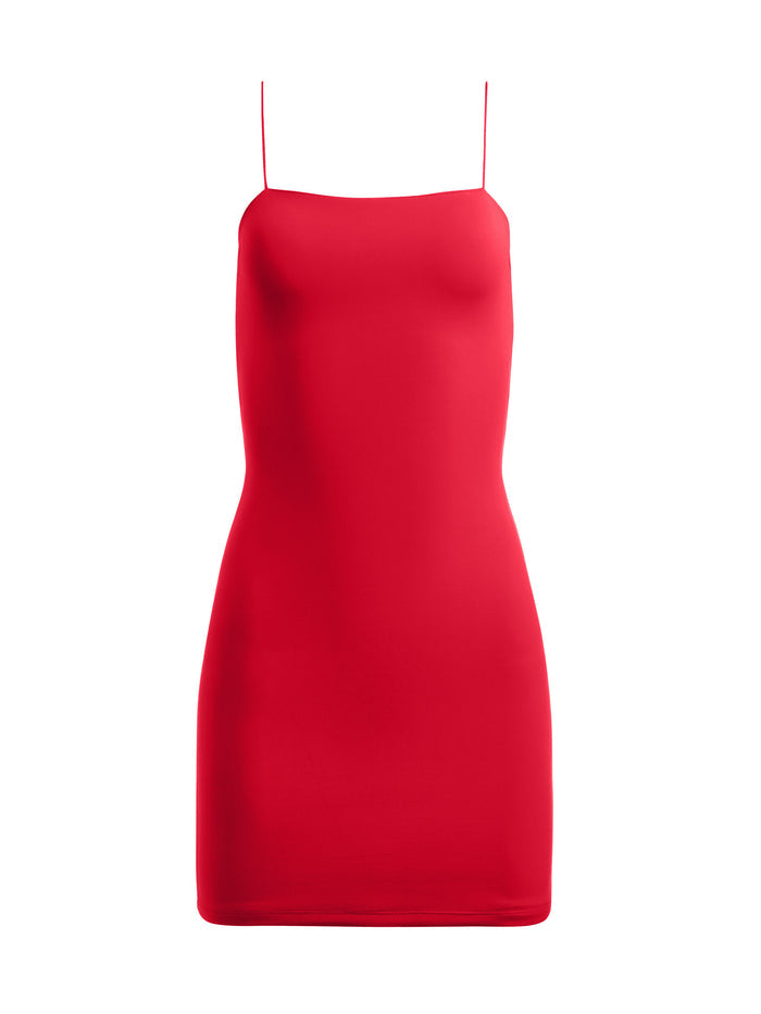 NELLE SPAGHETTI STRAP MINI DRE - BRIGHT POPPY