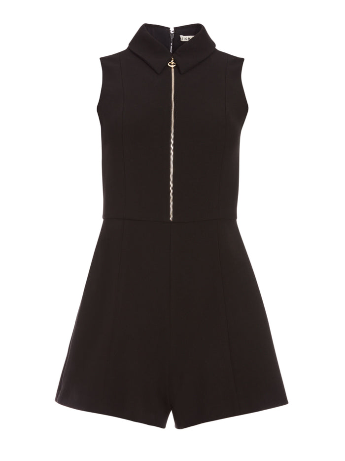 NELSON ZIP FRONT ROMPER - BLACK