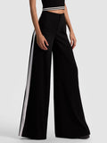 NESSI TROUSER WITH SIDE STRIPE - BLACK/OFF WHITE