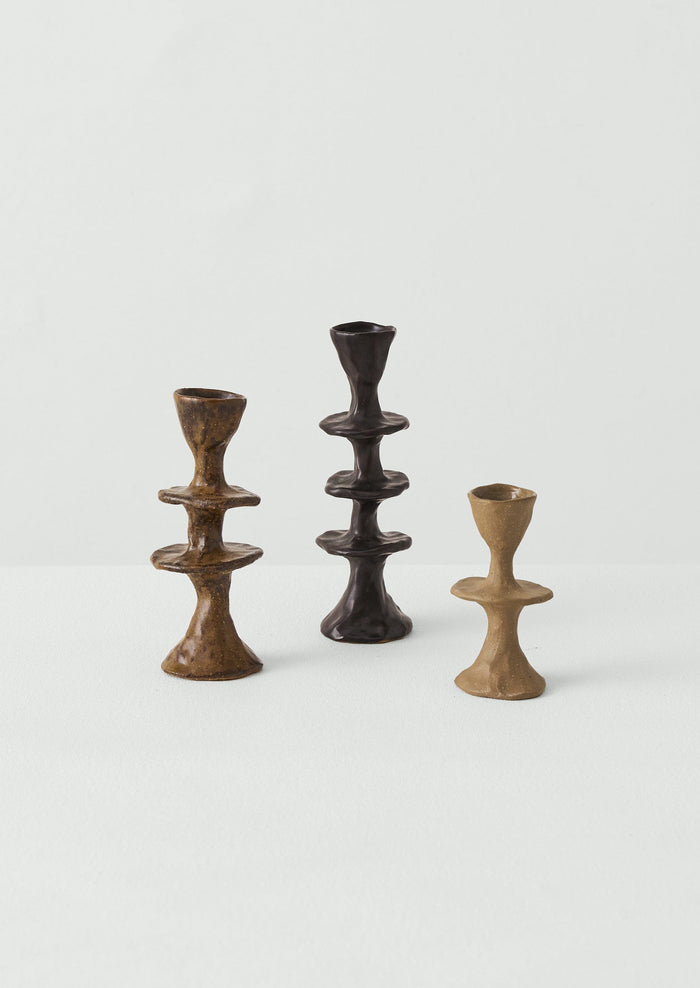 New Talk Studios Large Candlestick | Black