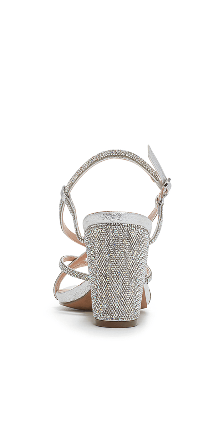 Nicky 10 Mid Heel Rhinestone Block Heel Sandal - Camille La Vie
