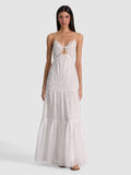 NICKY LACE TIERED MAXI DRESS - OFF WHITE