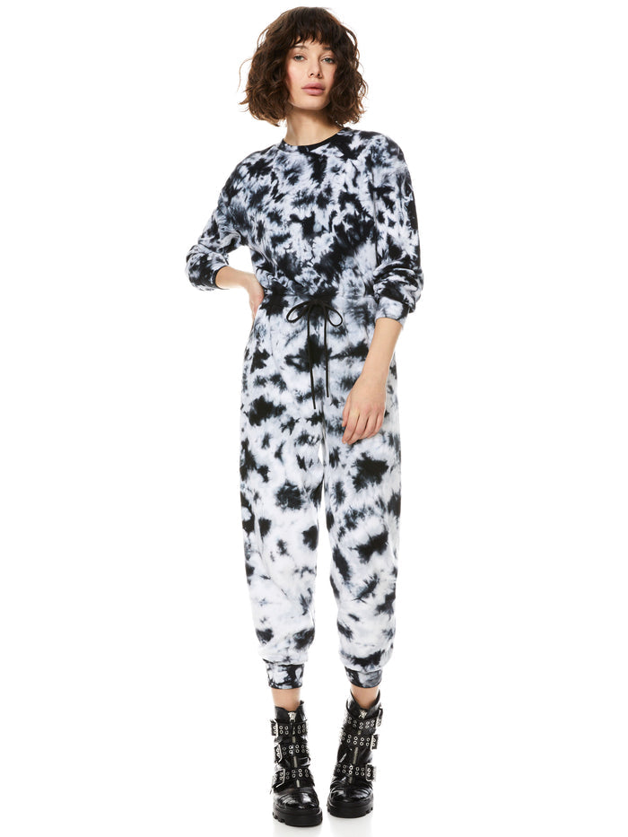 NIKITA TIE DYE JUMPSUIT - BLACK/WHITE
