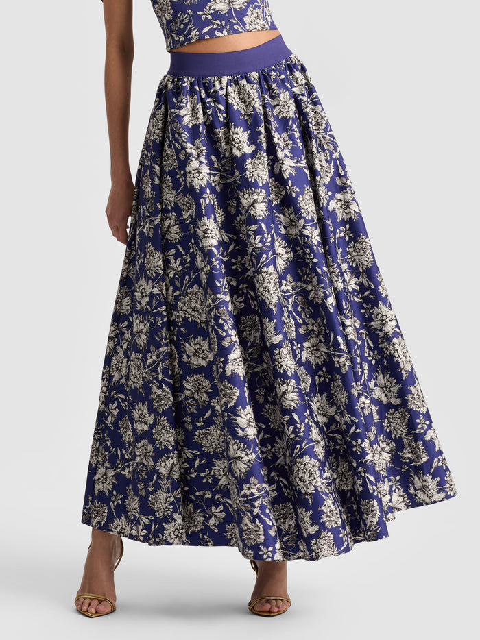 NILDA MAXI SKIRT - BLOOMING WILD INDIGO