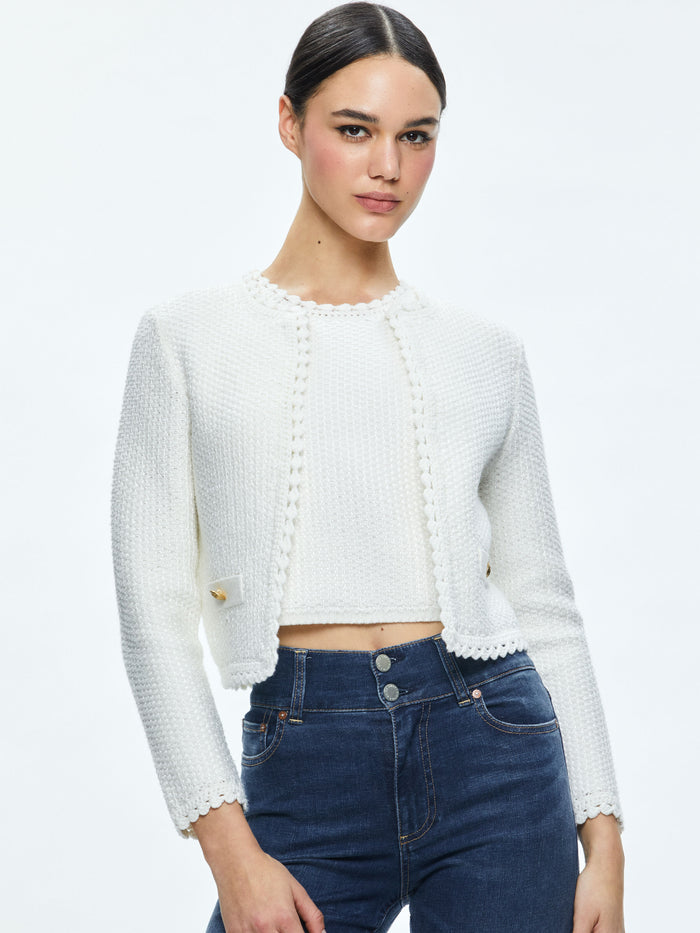 NOELLA KNIT JACKET - SOFT WHITE