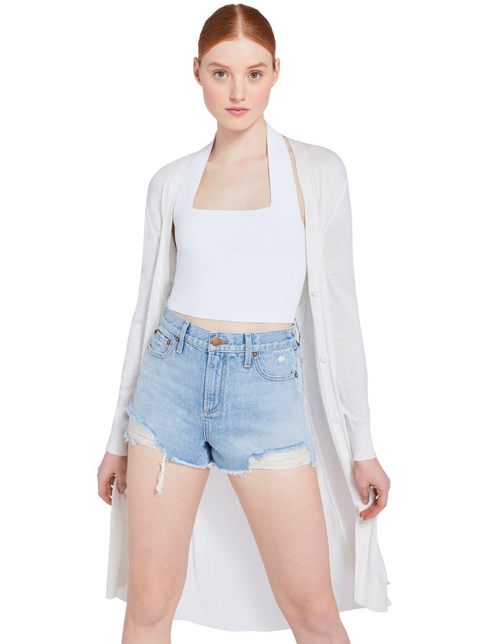 NOLA V-NECK CARDIGAN - SOFT WHITE