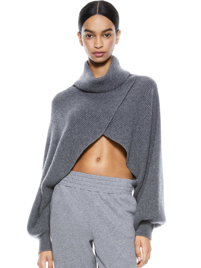 NORIKO TWO WAY PULLOVER - MED HEATHER GREY