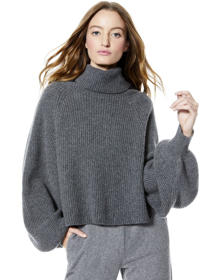 NORIKO TWOWAY TRTLNK ASYM PLVR - MED HEATHER GREY