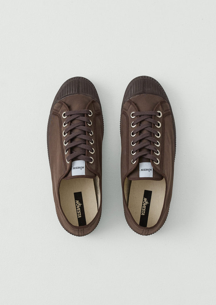 Novesta Star Master Waxed Cotton Trainers | Chocolate Brown