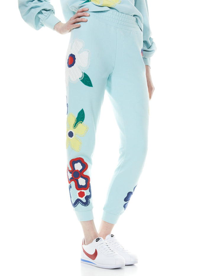 NYC SLIM JOGGER - POWDER BLUE/MULTI