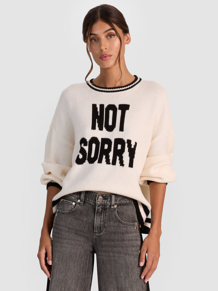 OGDEN NOT SORRY PULLOVER - ECRU/BLACK