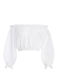 OLGA OFF THE SHOULDER CROP TOP - WHITE