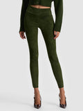 OLIVIA SUEDE LEGGING - DARK OLIVE