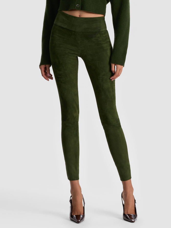 OLIVIA SUEDE LEGGING - DARK OLIVE