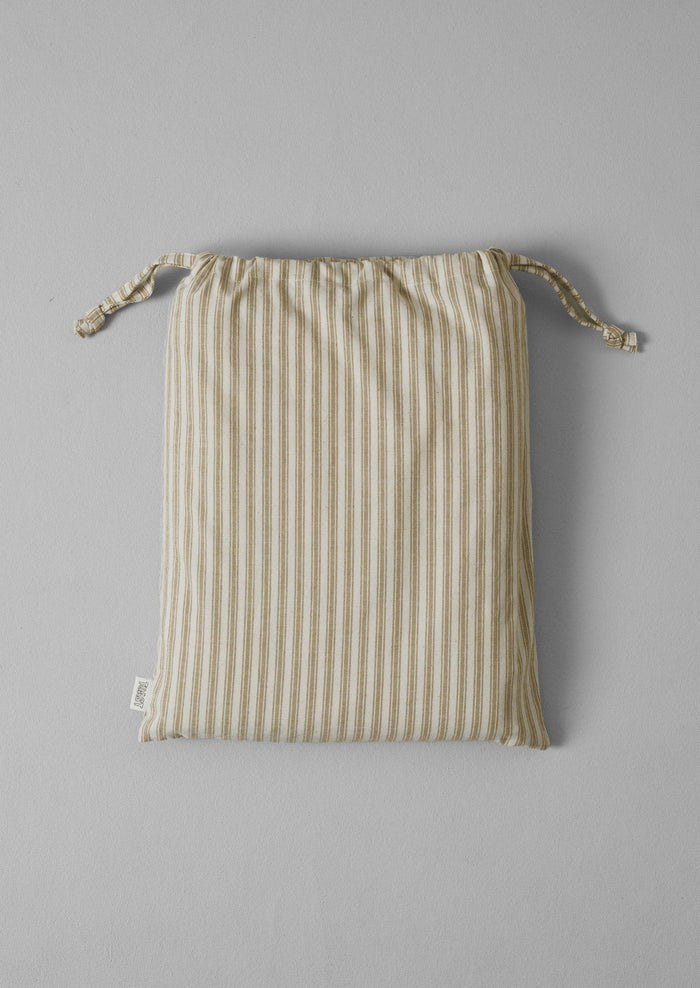 Organic Cotton Ticking Stripe Duvet Cover | Ecru/Straw