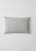 Organic Cotton Ticking Stripe Embroidered Housewife Pillowcase | Ecru/Graphite