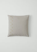 Organic Cotton Ticking Stripe Embroidered Square Pillowcase | Ecru/Graphite