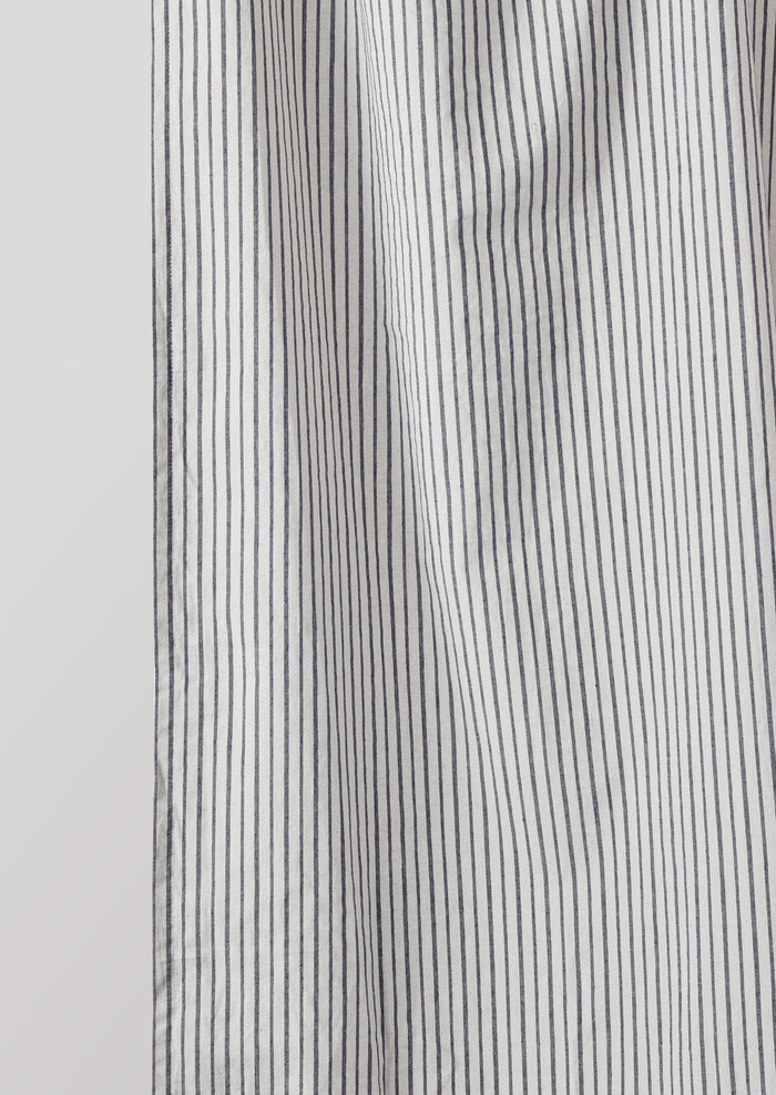 Organic Pyjama Stripe Shower Curtain | Navy/Ecru