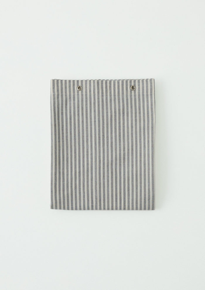 Organic Ticking Stripe Shower Curtain | Ecru/Graphite