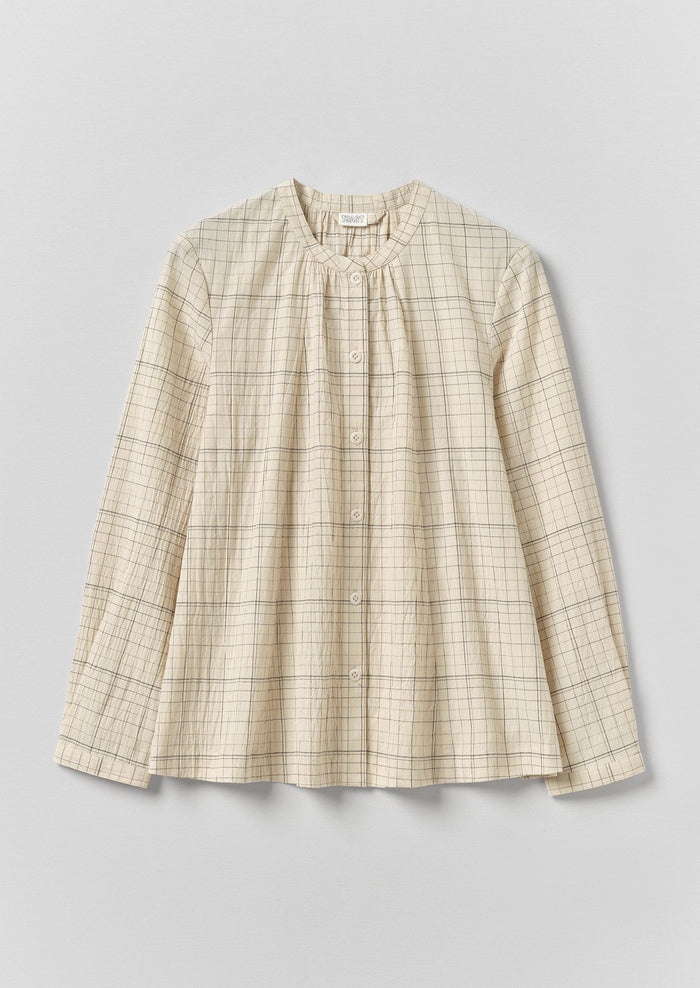 Page Check Cotton Swingy Shirt | Ecru/Black